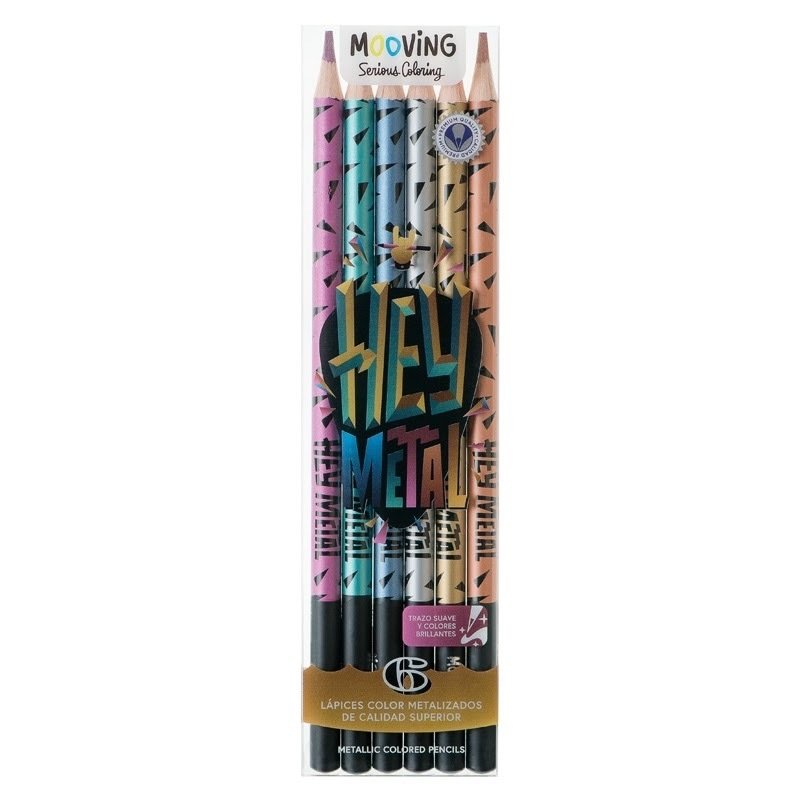 Lápices de colores metalizados X6 - Mooving