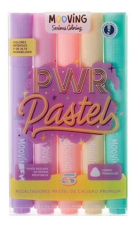 Resaltadores PWR pastel x5 - Mooving